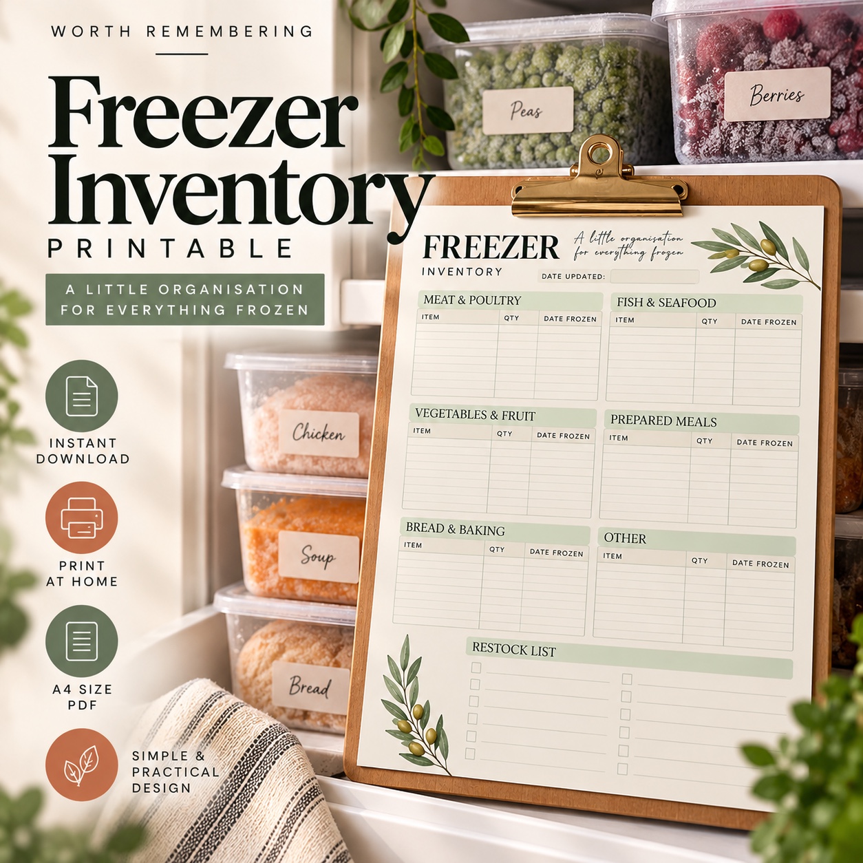 Freezer Inventory printable listing image